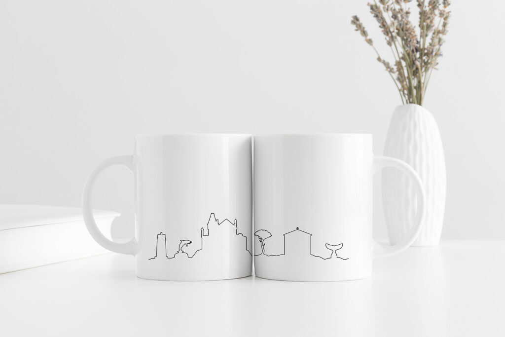 Mug avec ligne graphique