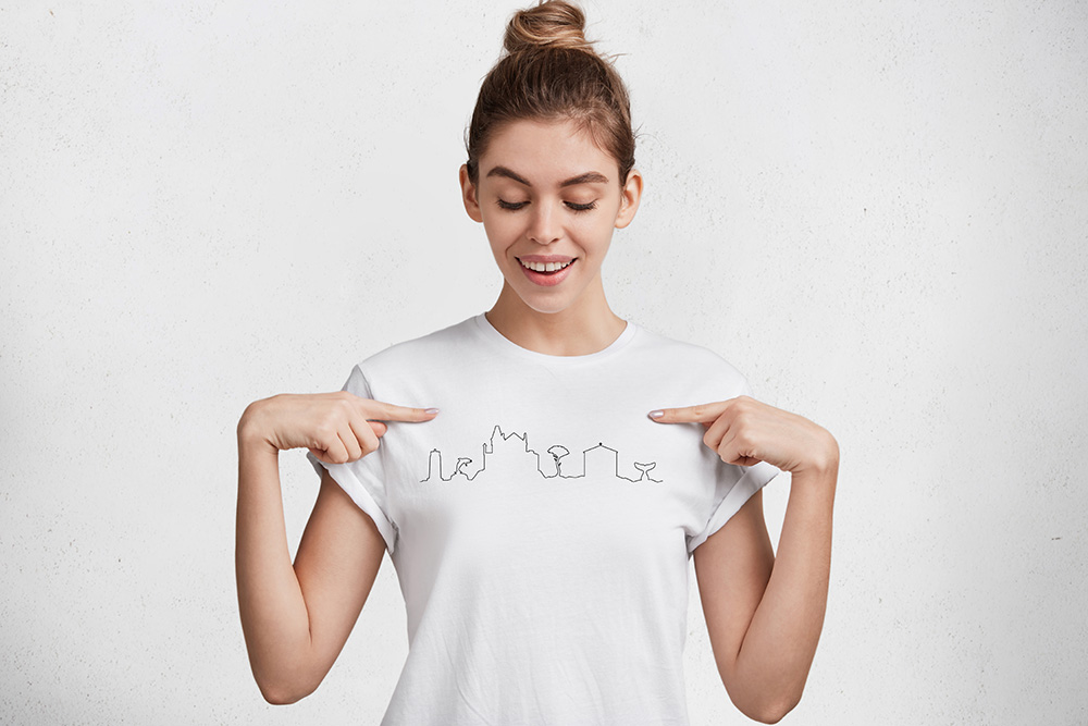 Ligne graphique sur tee-shirt